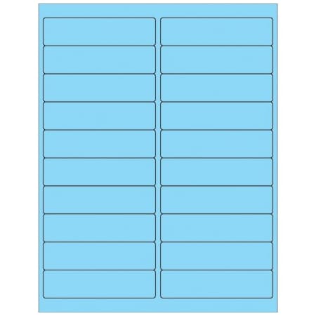 Bsc Preferred 4 x 1'' Fluorescent Pastel Blue Rectangle Laser Labels, 2000PK BUY00025185